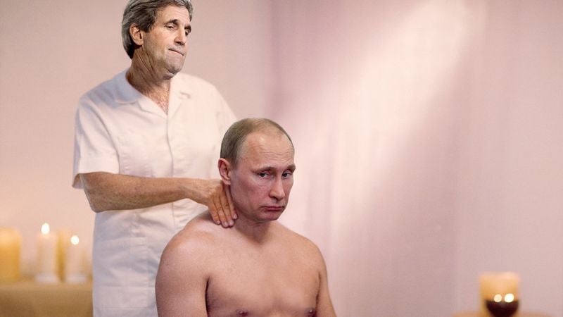 John Kerry Poses As Masseuse To Get Few Minutes With Putin