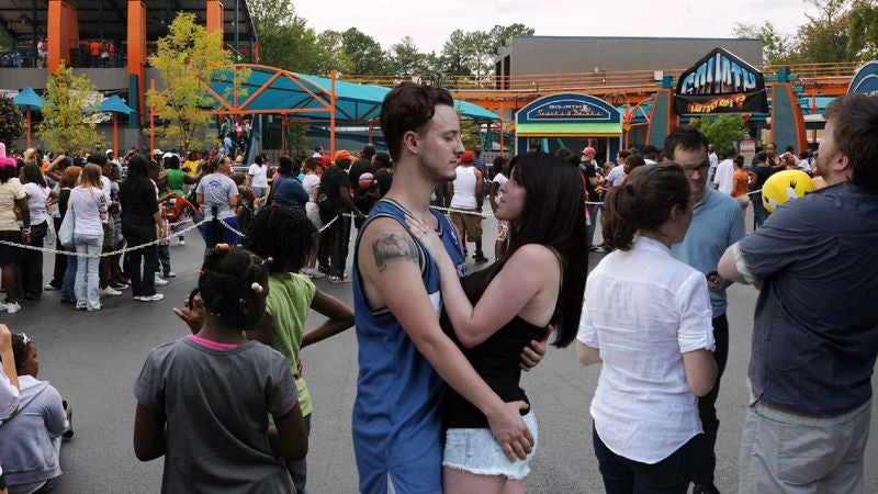 Nation’s Gratuitously Sexual Couples Announce Plans To Wait In Line At Six Flags