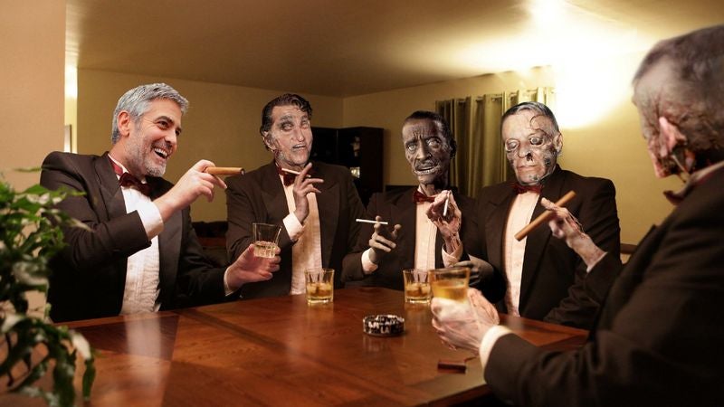 George Clooney Enjoys Another Rousing Evening At Home With Mummified Members Of Rat Pack