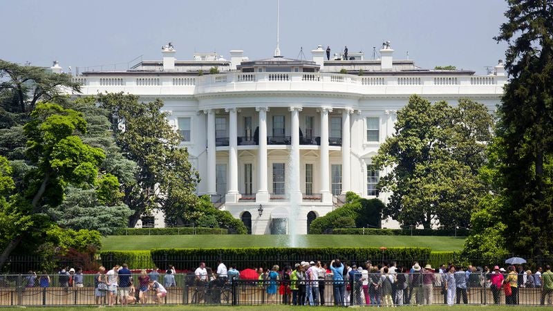 Crowd Outside White House Hoping To Catch Glimpse Of President Naked