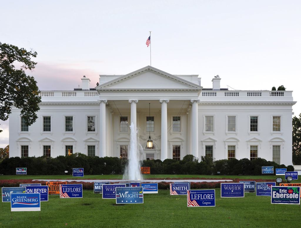 White House Lawn Covered In Congressional Campaign Signs