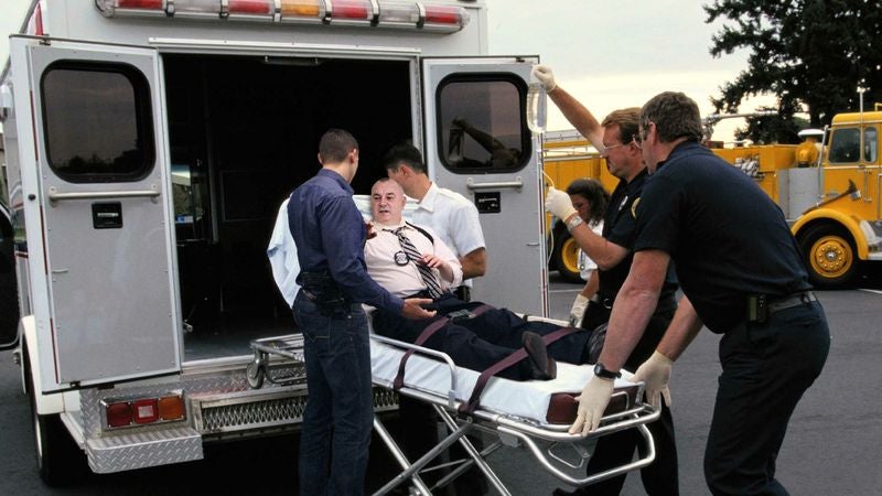 Man On Gurney Has Brief Word With Protagonist Before Entering Ambulance