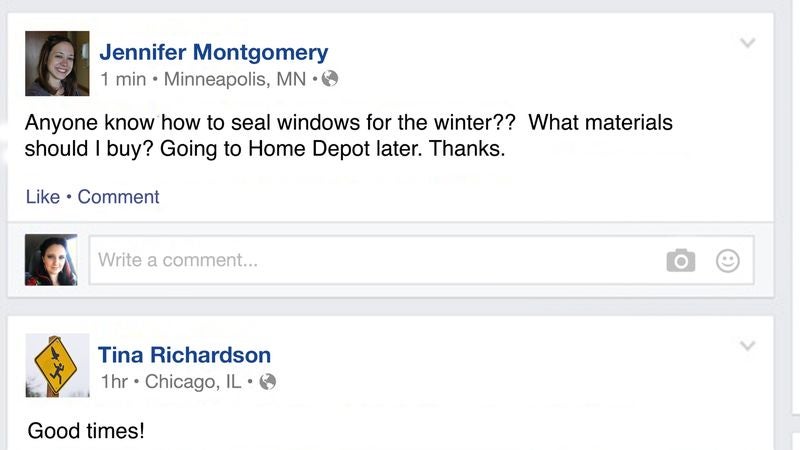 Long-Silent Facebook Friend Comes Out Of Woodwork With Post Asking About Insulating Windows