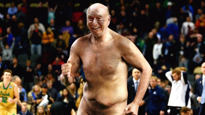 Nude, Ash-Streaked Dick Vitale Proclaims This What March Madness All About