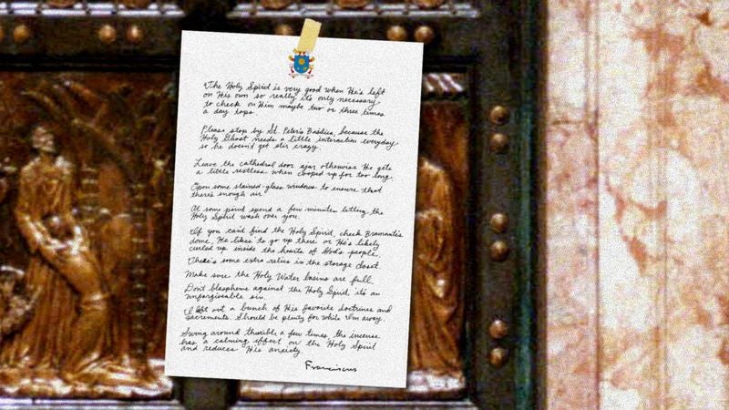 Pope Leaves Detailed Instructions For Taking Care Of Holy Spirit While He Out Of Town