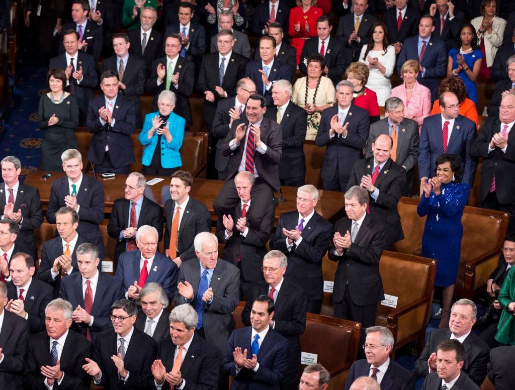 Dan Coats Lifts Junior Senator Onto His Shoulders To Give Better View Of State Of The Union