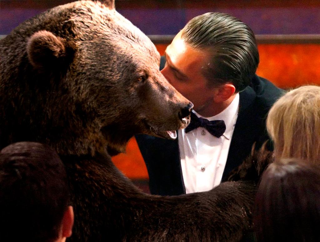 Leonardo DiCaprio Kisses Bear Before Going Up To Receive Oscar