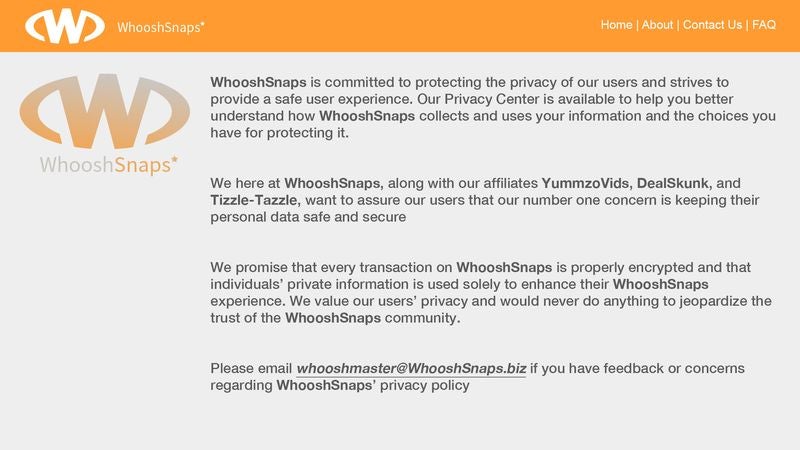 WhooshSnaps.biz Committed To Protecting Users’ Personal Information