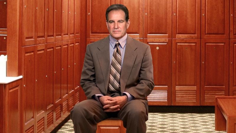 Jim Nantz Sitting In Corner Of Augusta Clubhouse Locker Room Watching Golfers Change