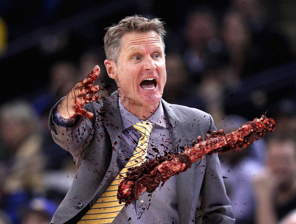 Furious Steve Kerr Throws Spine Onto Court To Protest Foul Call