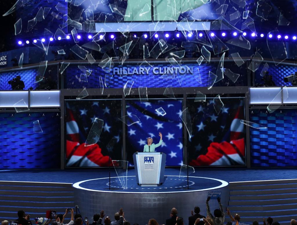 DNC Honors Historic Nominee By Dropping Broken Glass Shards From Ceiling