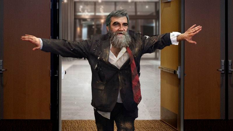 Dirty, Bearded Vince Foster Bursts Through Doors Of Clinton Fundraiser