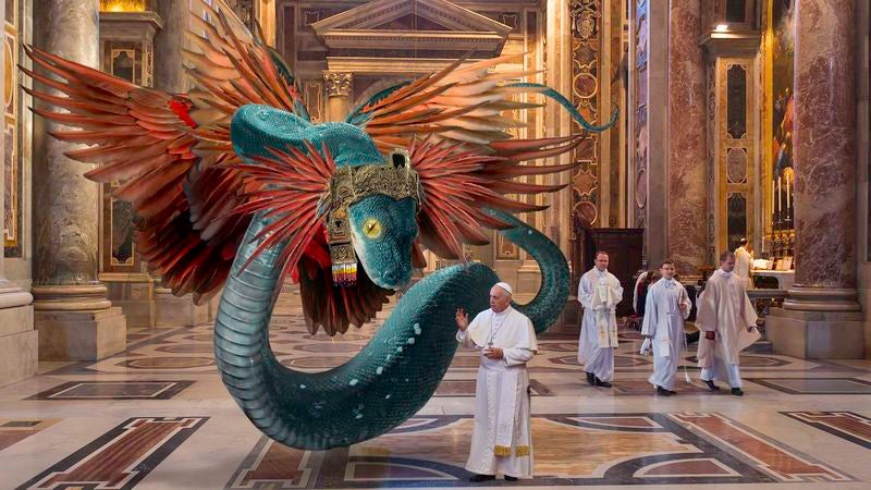 Pope Francis Hosts Feathered Serpent God As Part Of Deity Exchange Program