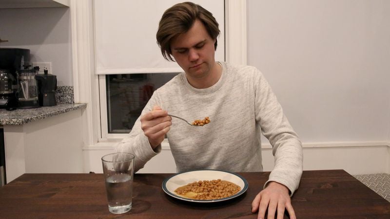 Man Suddenly Realizes He Was Duped By Commercial’s Romanticized Vision Of Canned Beans