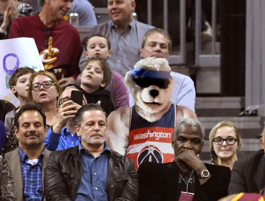 Former Cavaliers Mascot Whammer Spotted At Cleveland Game In Wizards Jersey