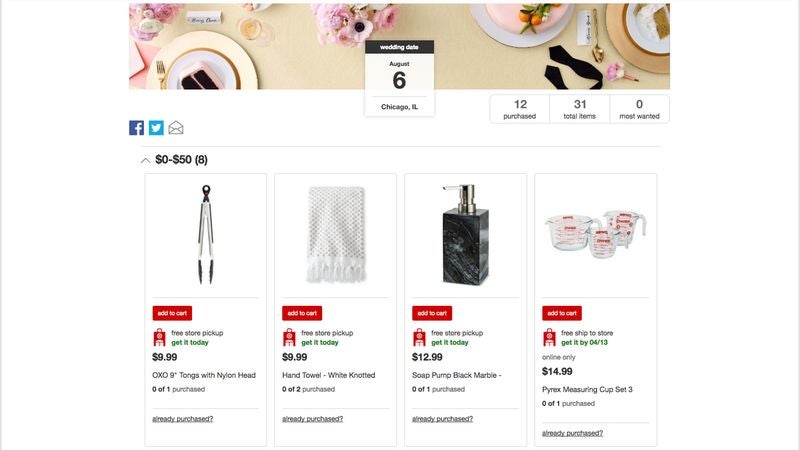 Couple Puts Handful Of Items On Registry That Loser Family Members Can Afford