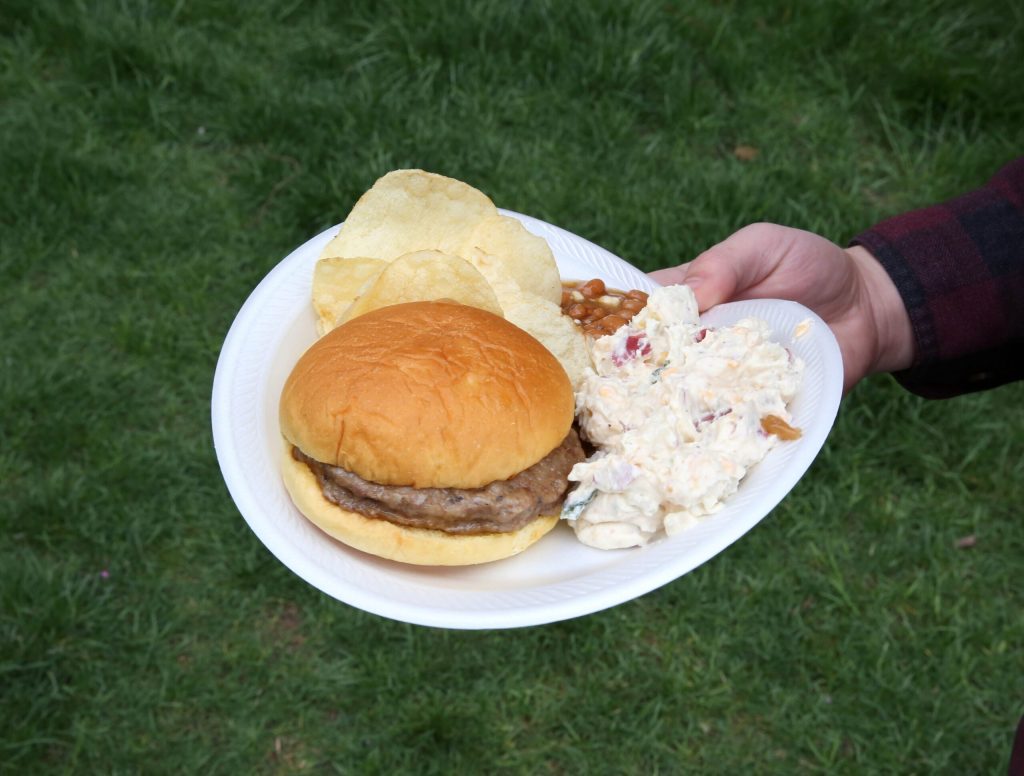 Cracking Sound Alerts Man He Reaching Styrofoam Plate’s Weight Limit