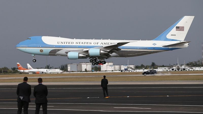 Robert Mueller Driving SUV 100 MPH Down Runway As Air Force One Narrowly Lifts Off