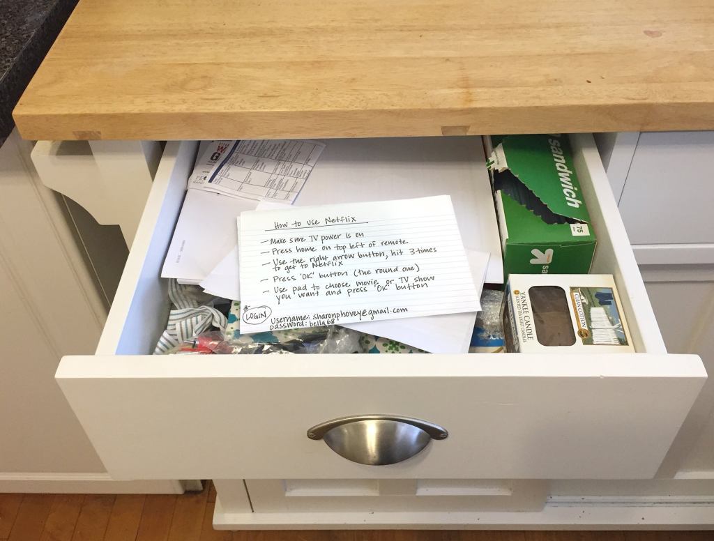 Mom Tucks Handwritten Guide On How To Use Netflix Into Kitchen Drawer