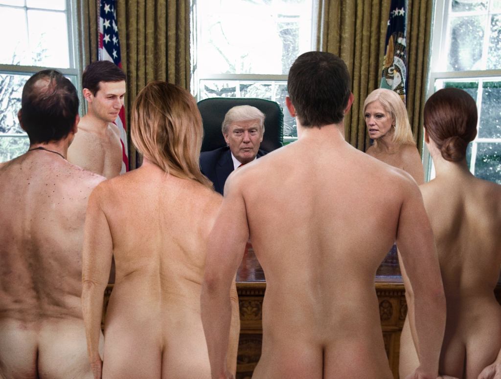 Nude Aides Huddled Around Trump Assure Him No One Wearing Wire