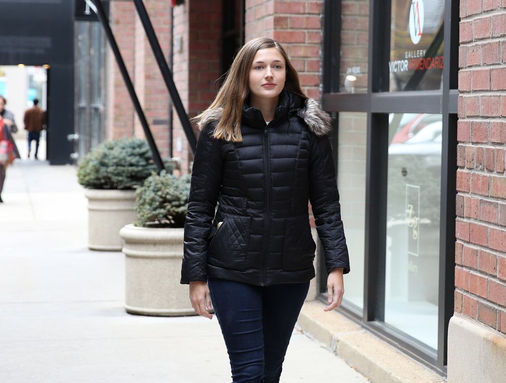 Woman Wearing Jacket Indulging In Forbidden Pleasure Of Having Pockets