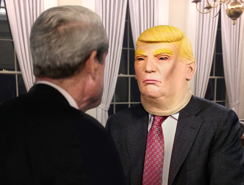 ‘Okay, I’m Ready To Speak To You Under Oath,’ Says Eric Trump From Beneath Rubber Donald Trump Mask