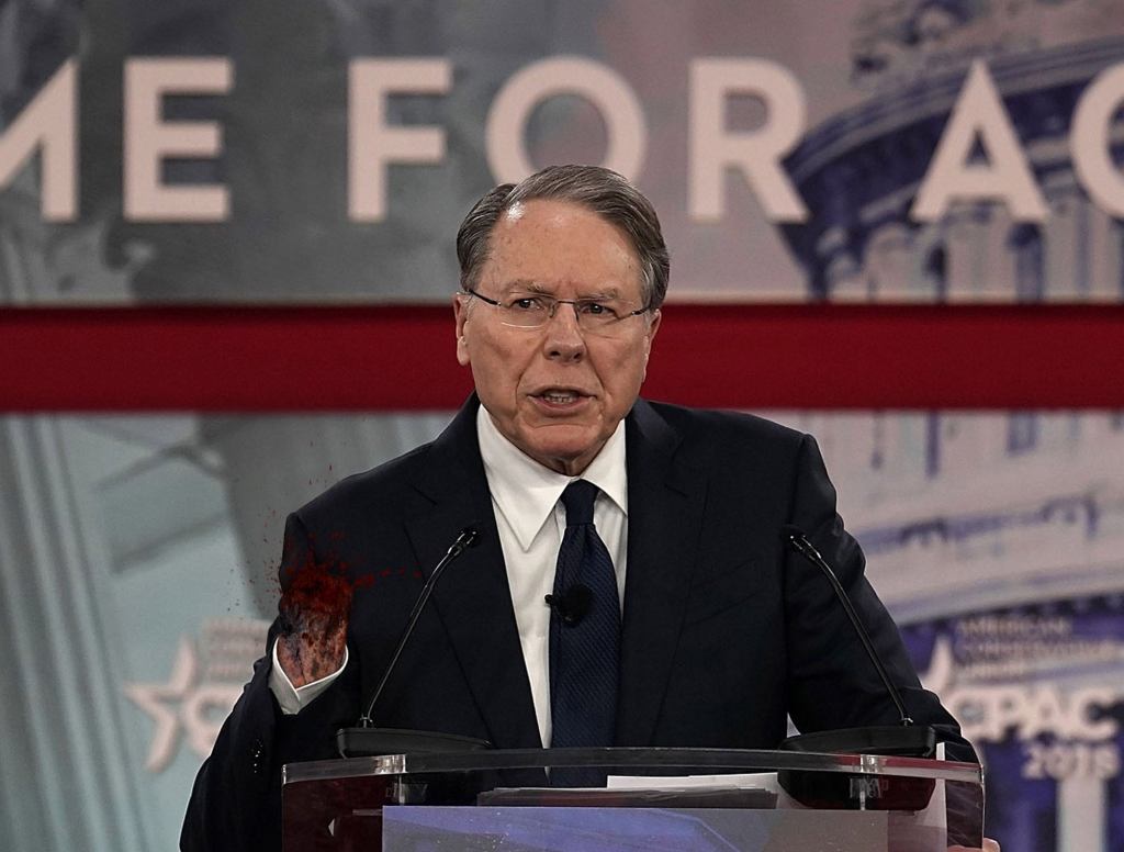 Wayne LaPierre Accidentally Blows Hand Off During CPAC Speech