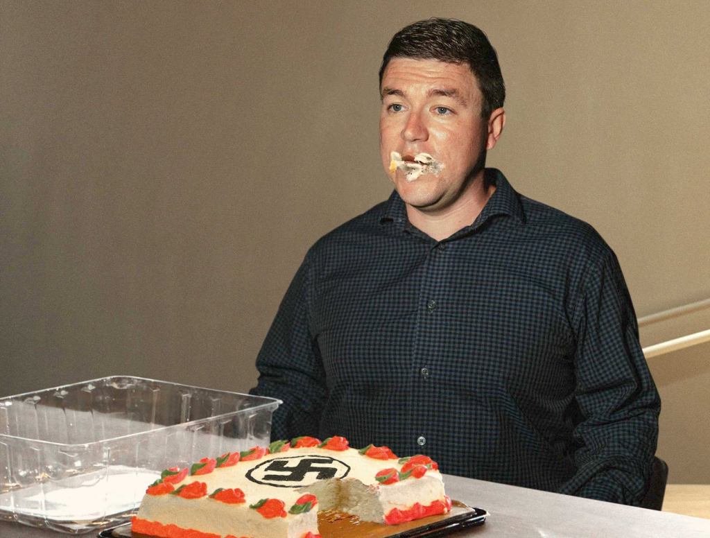 Crestfallen ‘Unite The Right’ Organizer Eats Swastika Cake Alone After No One Shows Up To His Rally