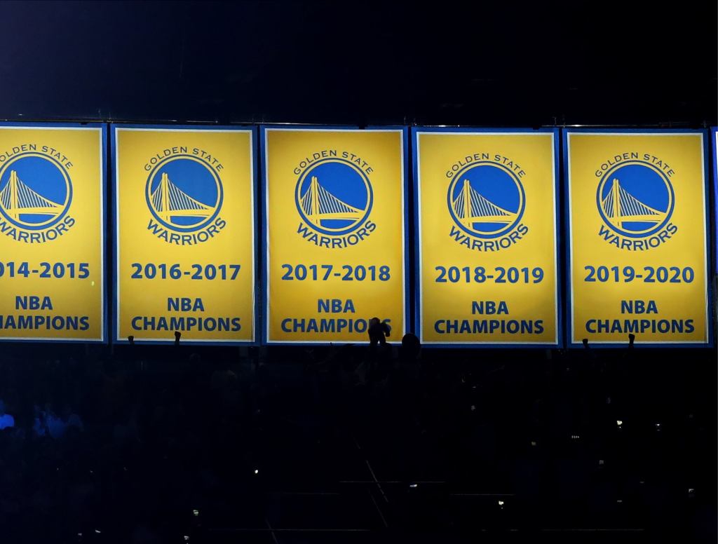 Golden State Raises 2018, 2019, 2020 Championship Banners