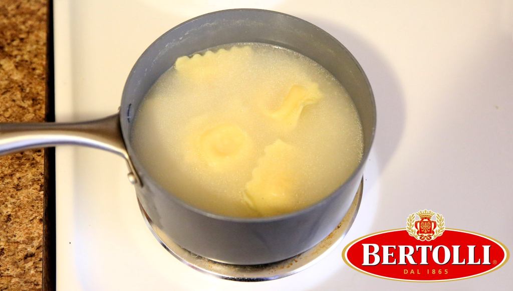 Bertolli Packaging Promises Empty Ravioli Floating In Filling-Saturated Water In Just 5 Minutes