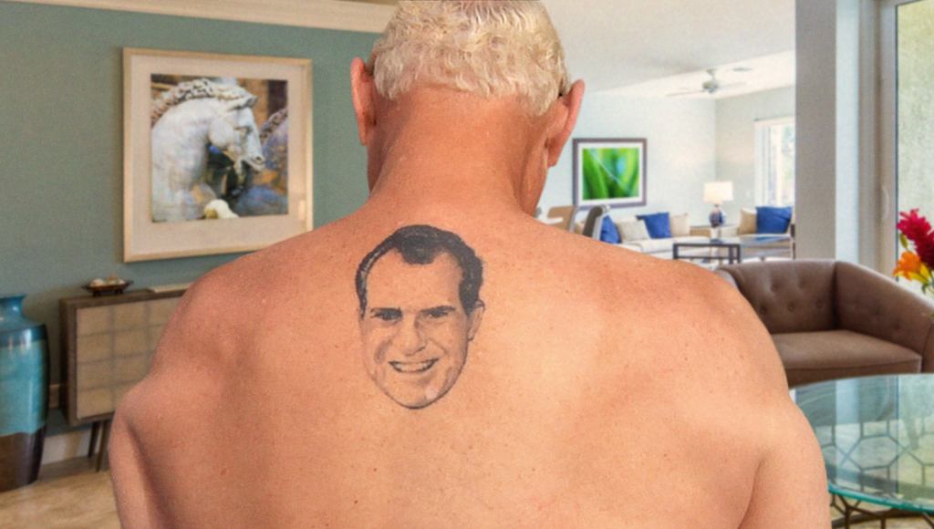 ‘Follow Your Instructions, This Is All Part Of The Plan,’ Hisses Richard Nixon Tattoo Protruding From Roger Stone’s Back