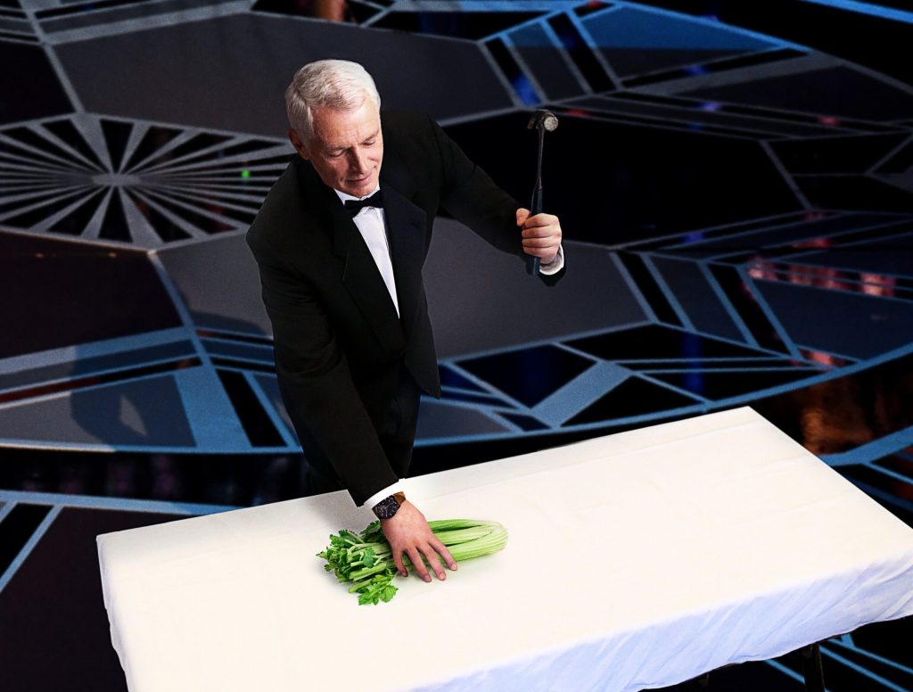 Sound Designer Hits Celery With Hammer In Performance Of Oscars Best Sound Mixing