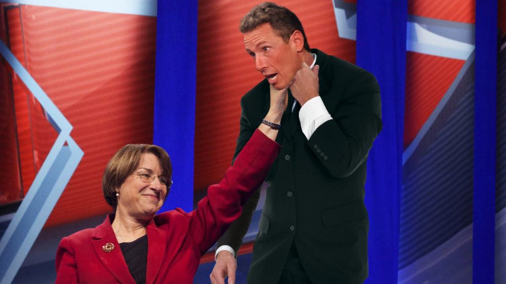 Town Hall Audience Gives Amy Klobuchar Standing Ovation As She Lifts Chris Cuomo Up By Throat