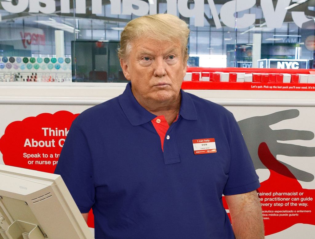 Trump Forced To Take On Second Job As CVS Cashier In Order To Pay Down Business Debts