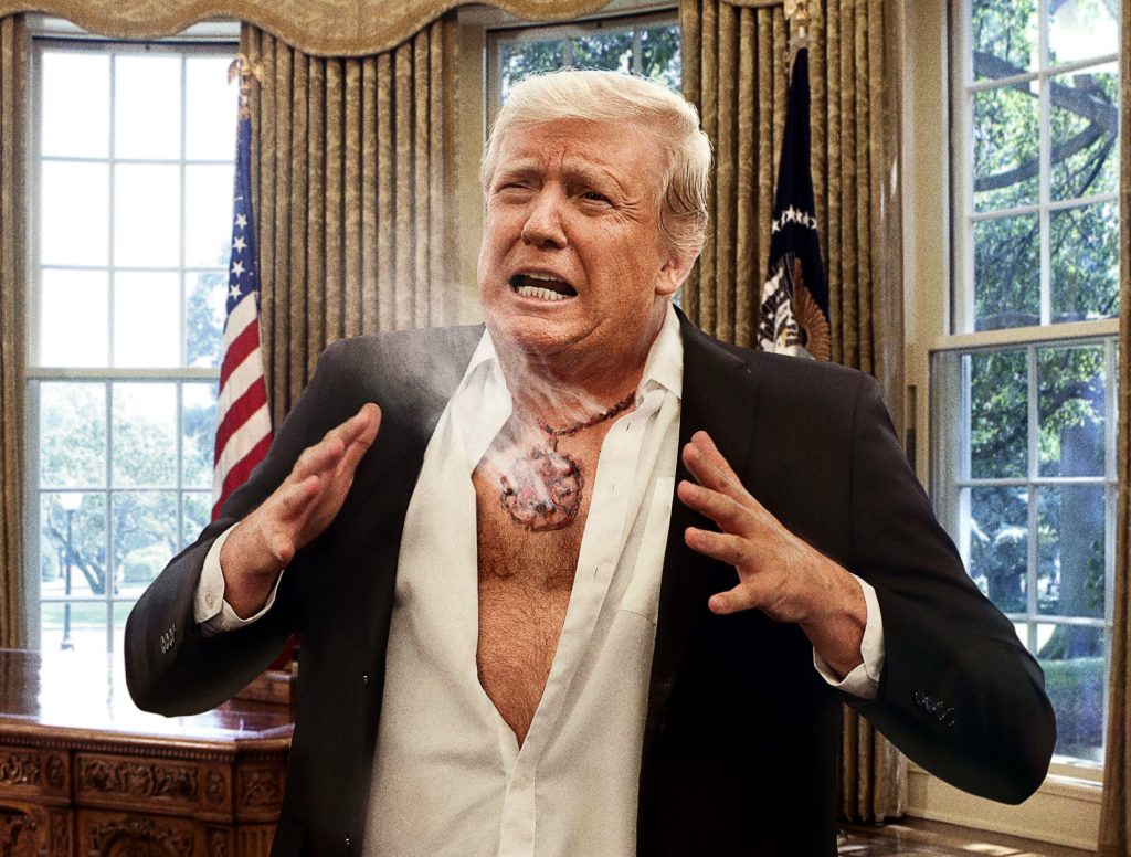 Medal Of Honor Imprint Burned Into Donald Trump’s Chest After Curious President Places It Around Own Neck