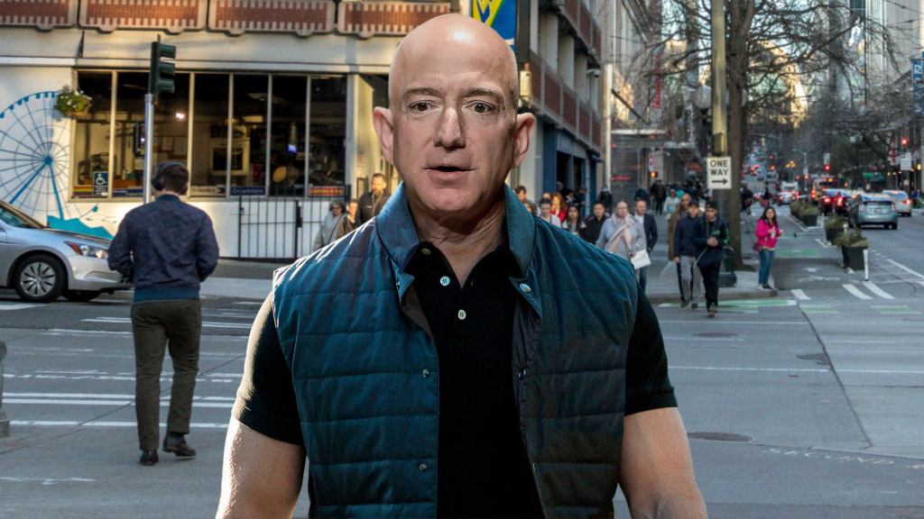 Solemn Jeff Bezos Realizes He Could End Up Like Homeless Man If Just Few Hundred Thousand Things Go Wrong