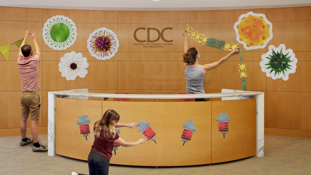 Excited CDC Employees Begin Decorating For Flu Season