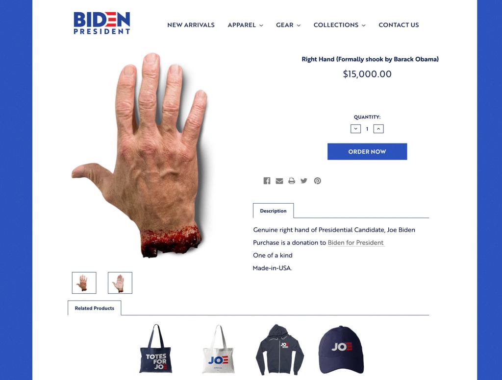 Desperate, Cash-Strapped Biden Selling Hand Formerly Shaken By Obama