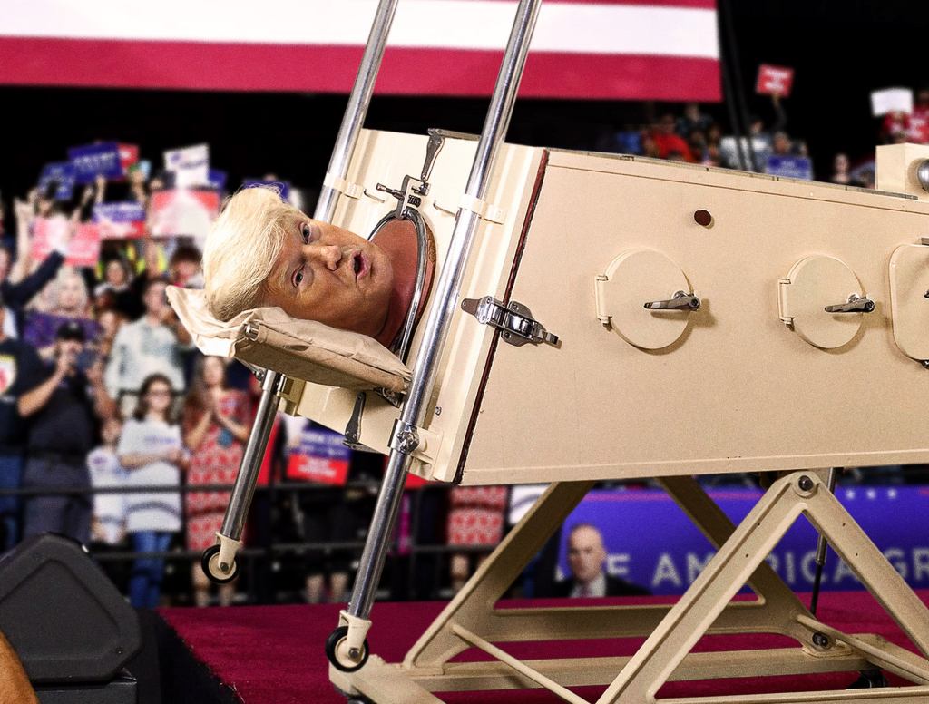 Trump Declares He’s Healthier Than Ever While Addressing Rally Crowd From Iron Lung