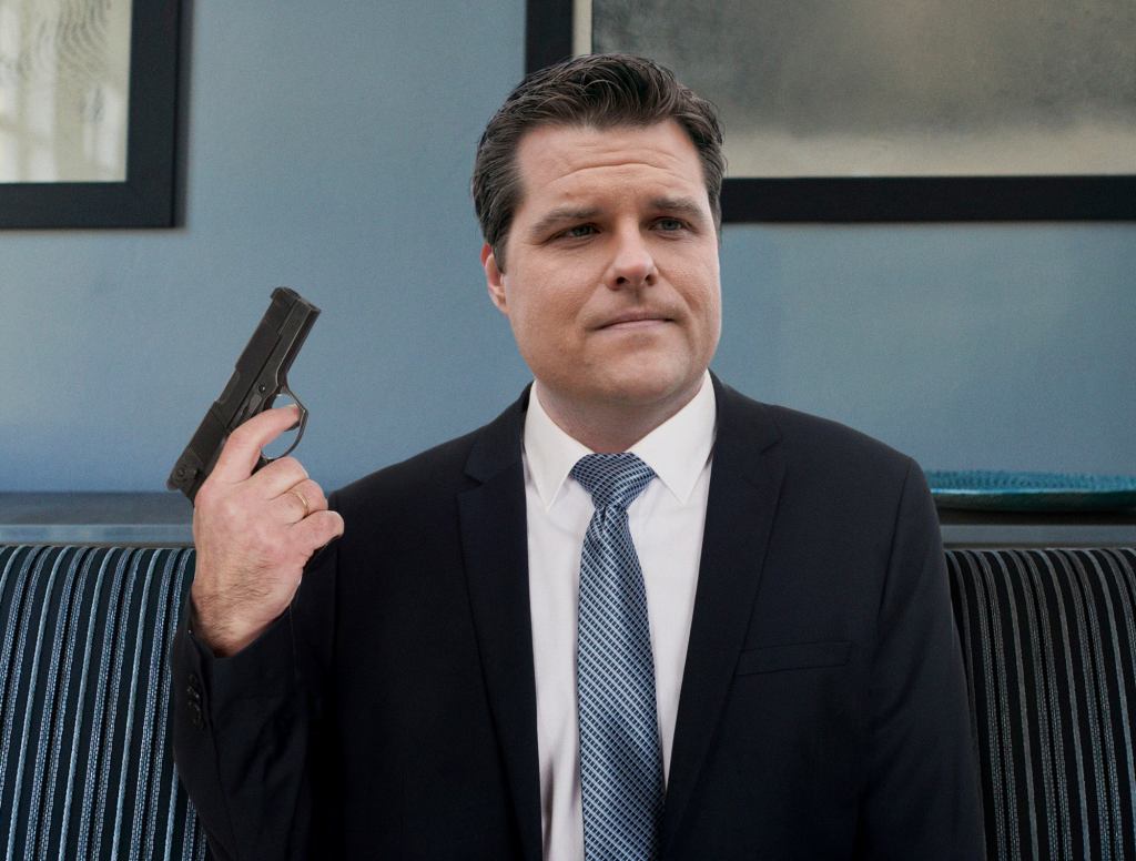 Matt Gaetz Solemnly Raises Pistol To Head After Realizing He Used Barron Trump’s Name While Scolding Witness For Using Barron Trump’s Name