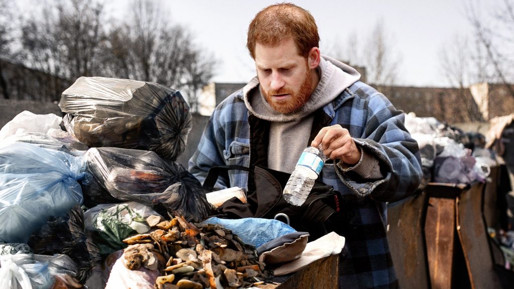 Homeless, Disheveled Prince Harry Spotted Eating Out Of Garbage Can Just 24 Hours After Stepping Away From Monarchy