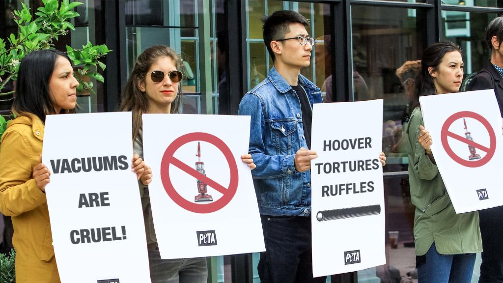 Thousands Of PETA Activists Descend On Hoover Headquarters To Protest Vacuum Cleaner That Spooked Dog