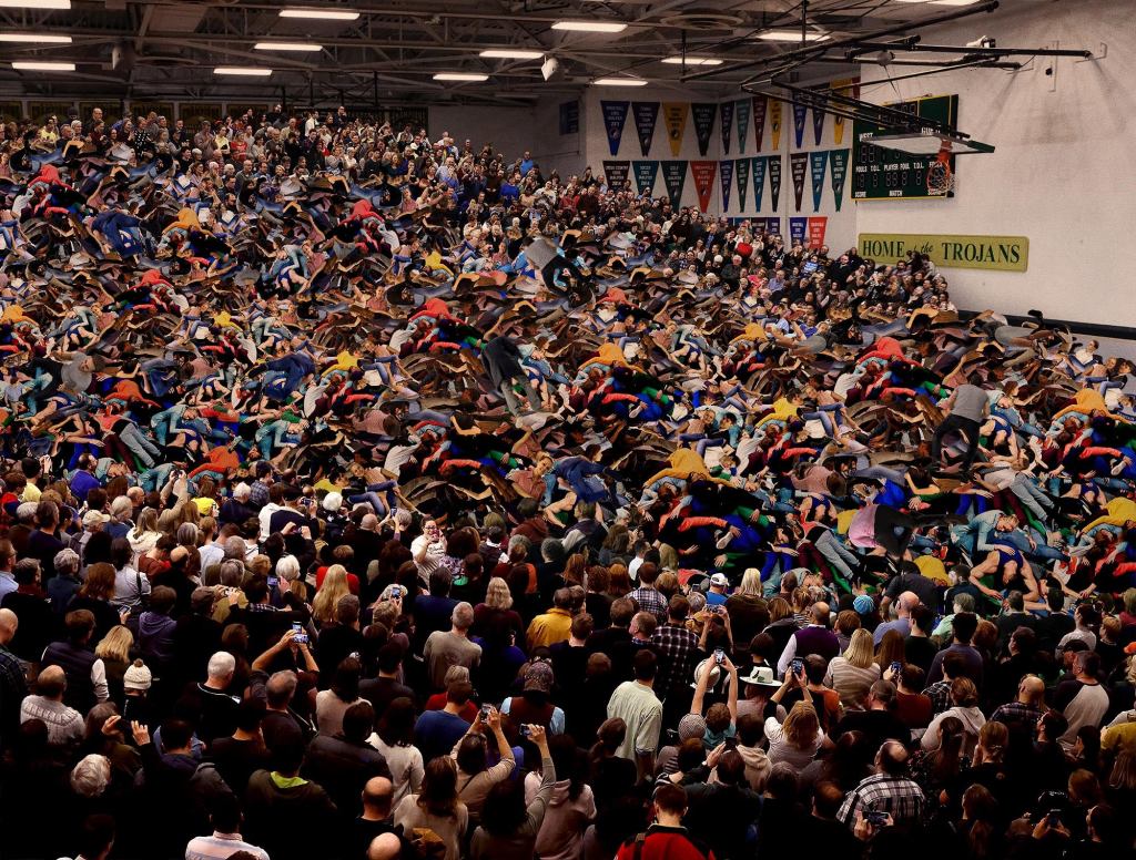 3 Million Iowans Finish Gathering Into Middle Of Gymnasium For Start Of Caucuses