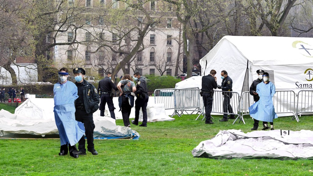 NYPD Razes Central Park Hospital Tents For Violating Outdoor Encampment Laws