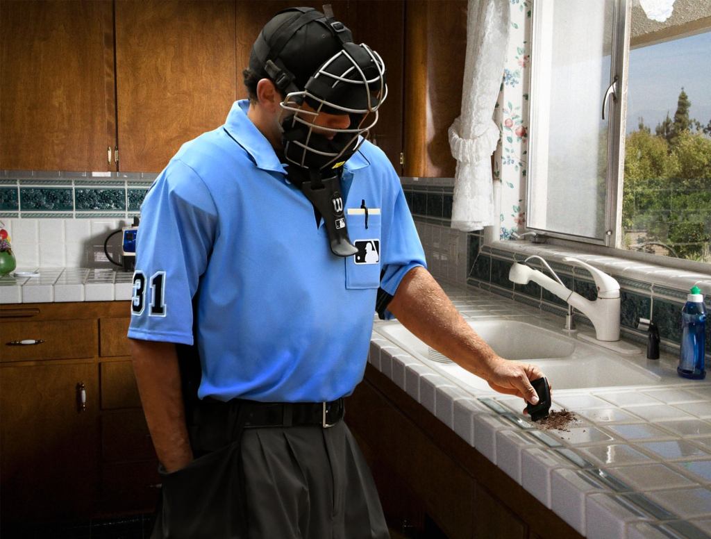 Quarantined Umpire Cleans His Entire Home With Tiny Brush