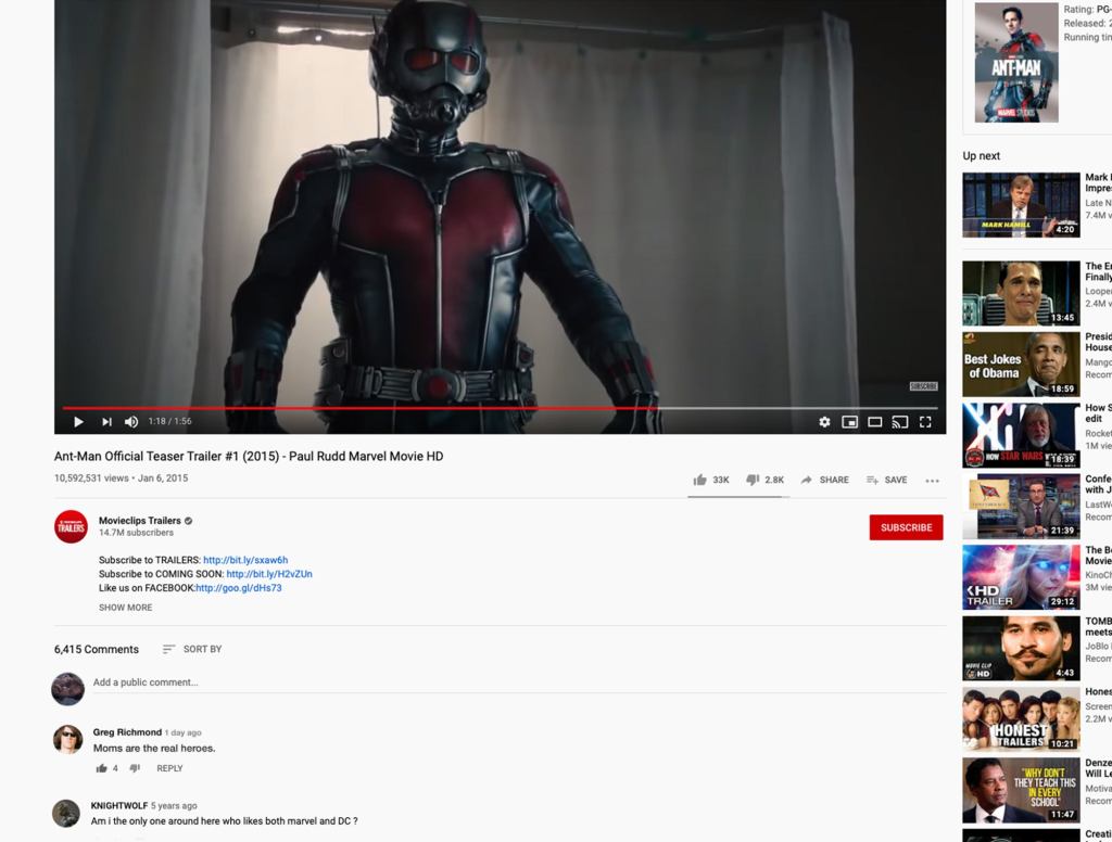 ‘Moms Are The Real Heroes,’ Reads New Comment On 2015 ‘Ant-Man’ Trailer