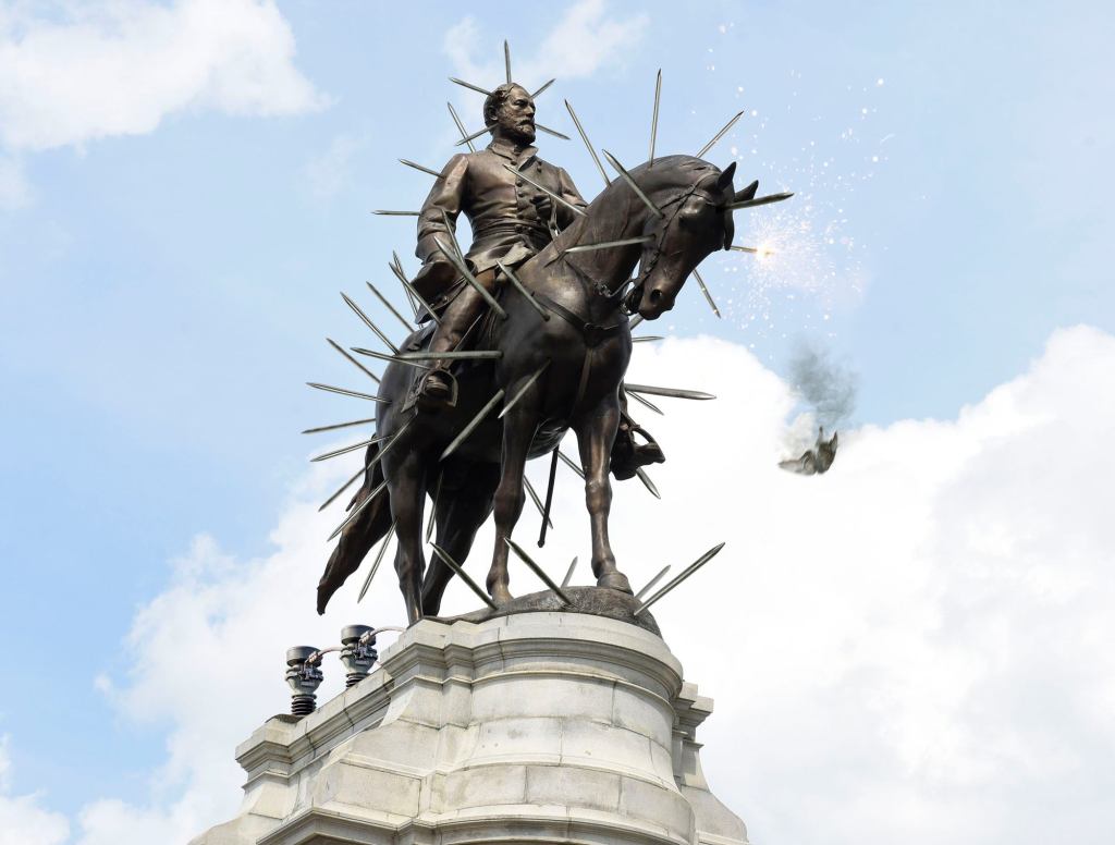 New Ultra-Reinforced Confederate Statue Includes Electrified Metal, Titanium Spikes