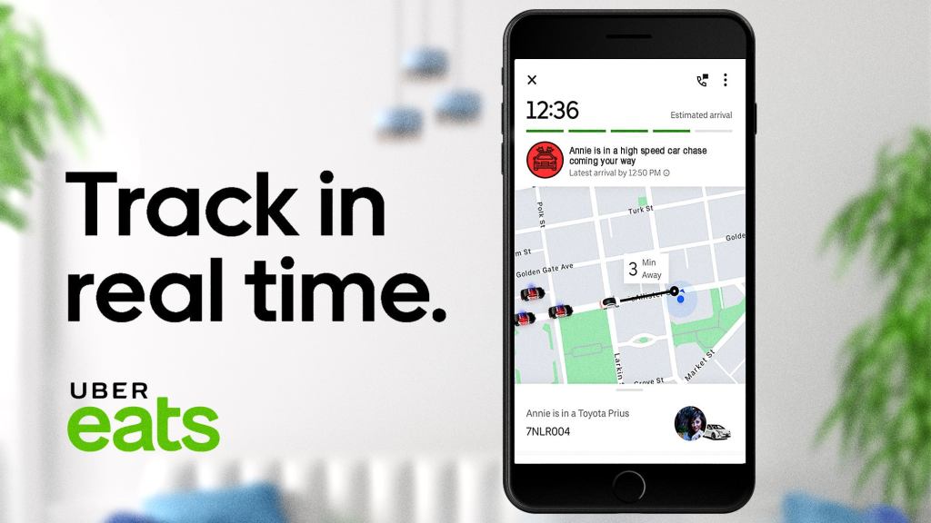 UberEats Introduces New Icon To Show When Driver Engaged In High-Speed Car Chase