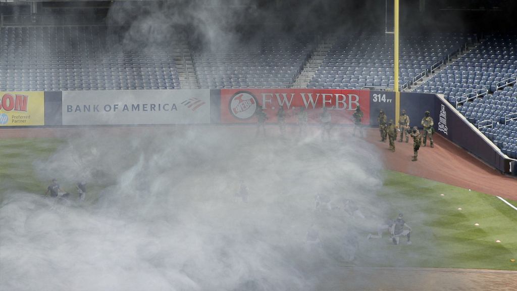 Federal Troops Tear-Gas Yankees Off Field So Trump Can Throw Out First Pitch