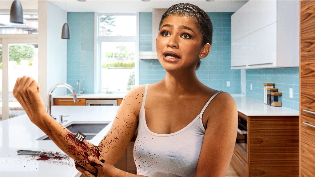 Shaking, Bloody Zendaya Cuts ‘Daily Mail’ Tracking Device From Arm With Steak Knife